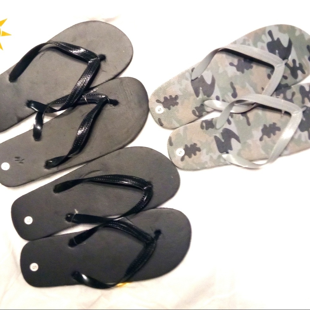 Men's Flip Flops Lot - 3 Pair